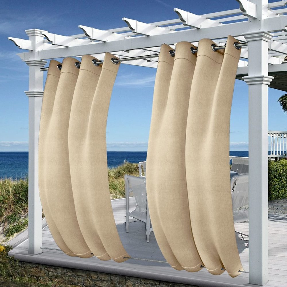 Choies Weighted Blackout Curtains Outdoor Patio Windproof Grommet Top & Bottom